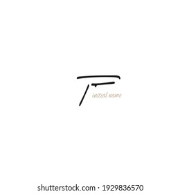 F Initial handwriting or handwritten logo for identity
with beauty monogram and elegant logo design