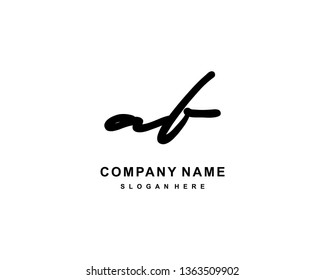 A F Initial Handwriting Logo Template