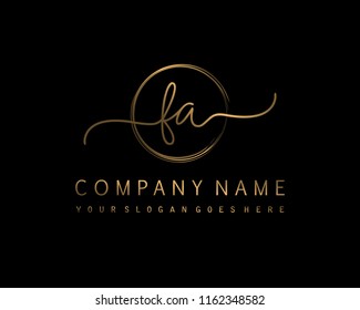 F A Initial handwriting logo vector