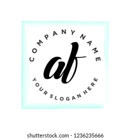 A F Initial handwriting logo vector