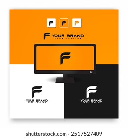 F Letra inicial Logotipo de la marca Vector premium