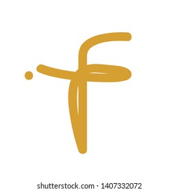 f initial letter for business name with gold colour