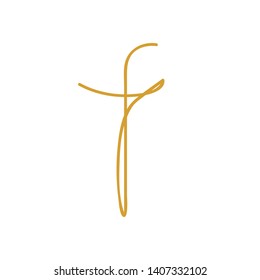 f initial letter for business name with gold colour