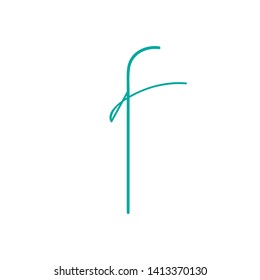 f initial letter for business name with green colour