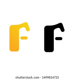 f initial letter for business name with gradient and black colour