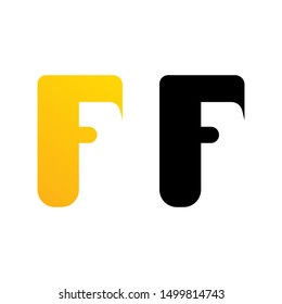 f initial letter for business name with gradient and black colour
