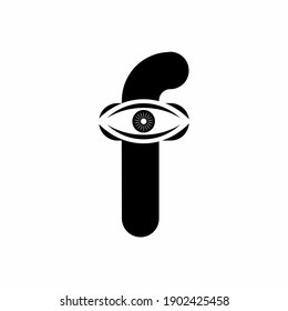 f initial letter with eye logo template for business purpose