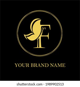 F Initial Letter Feminine Modern Simple Luxury and elegant Logo with Butterfly for Fashion, Beauty Cosmetic, Salon, Skin Care and Spa Logotype