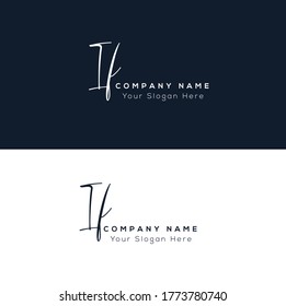 I F IF Initial letter handwriting and signature logo.	
