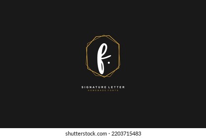 F Initial letter handwriting and  signature logo. A concept with template element.