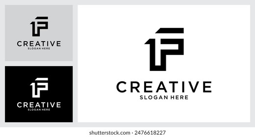 F initial letter logo design template vector
