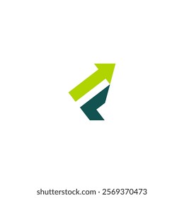 F initial letter logo green color. vector simple modern
