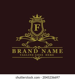 F Initial Letter Luxury Chaligraphic