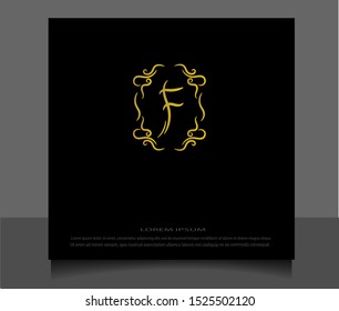 F initial letter vintage logo, modern logo template with simple design. Eps 10.