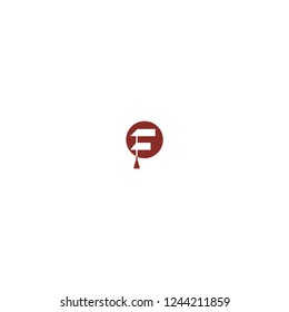 F Initial Letter with Window Shutter Logo Vector