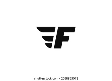 F Initial letter wings logo vector design