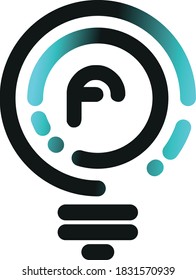 F Initial lightbulb logo concept vector. idea, solution, creative, innovative, inspiration icon
