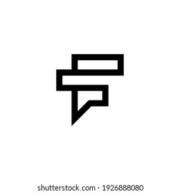 f initial logo design vector template