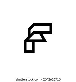f initial logo design vector template