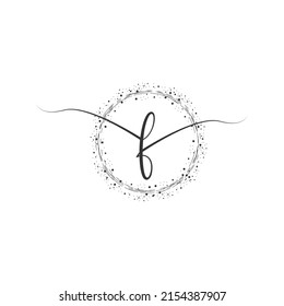F Initial Logo Handwriting Template Vector Illustration. Abstract smile F Letter Logo Design.