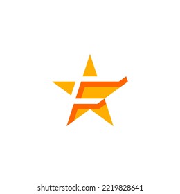 F initial logo inside star shape with yellow color.