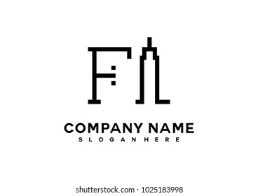F I initial logo template vector