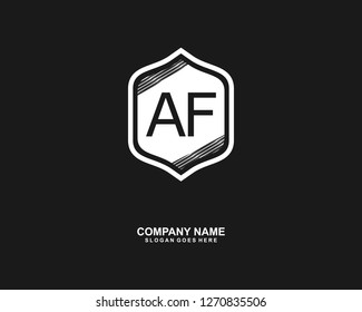 A F Initial logo template vector