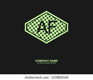A F Initial logo template vector