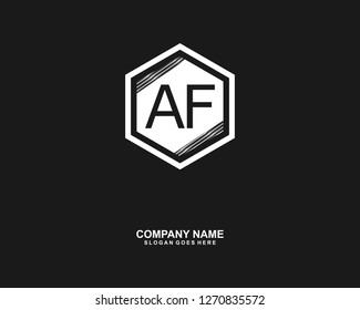 A F Initial logo template vector