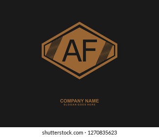 A F Initial logo template vector