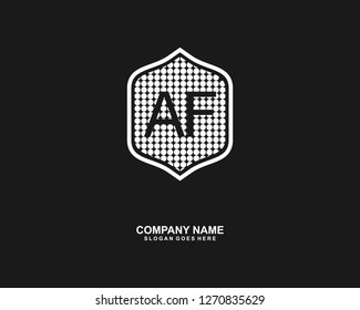 A F Initial logo template vector