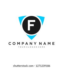  F initial logo template vector