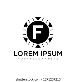  F initial logo template vector