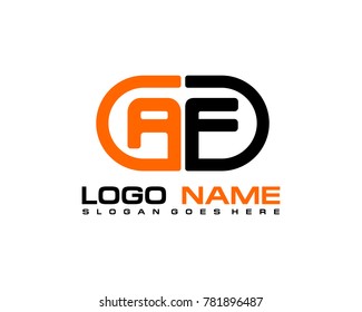 A F initial logo template vexctor