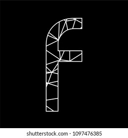 F initials geometric line art triangle chain logo