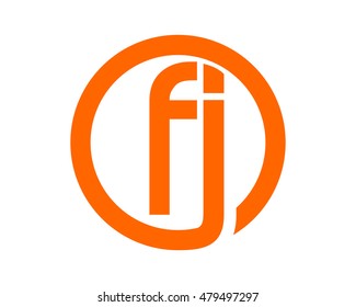 f and j circle initial letter rectangle typography typeface logotype alphabet font image vector icon