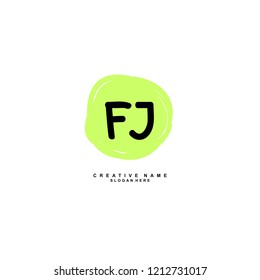 F J FJ Initial abstract logo concept vector