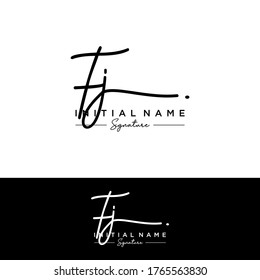 F J FJ Initial Brief Handschrift und Unterschrift Logo.