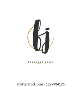 F J FJ Initial logo template vector