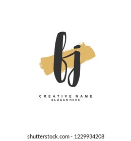 F J FJ Initial logo template vector