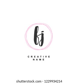 F J FJ Initial logo template vector