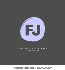 F J FJ Initial logo template vector