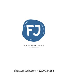 F J FJ Initial logo template vector