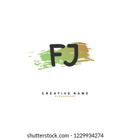 F J FJ Initial logo template vector
