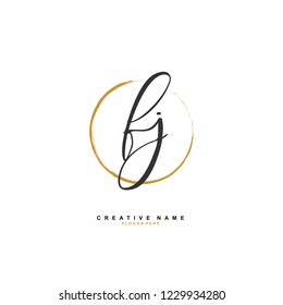 F J FJ Initial logo template vector