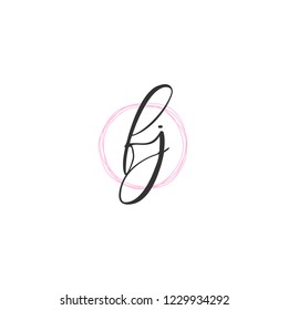 F J FJ Initial logo template vector