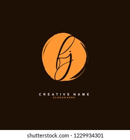 F J FJ Initial logo template vector
