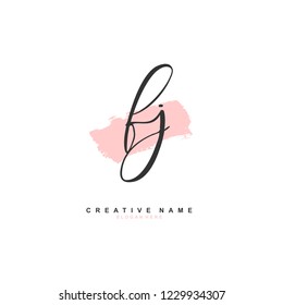 F J FJ Initial logo template vector