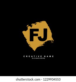 F J FJ Initial logo template vector