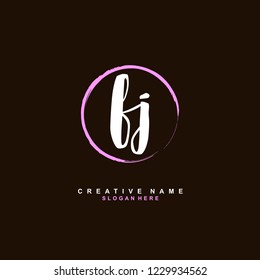 F J FJ Initial logo template vector